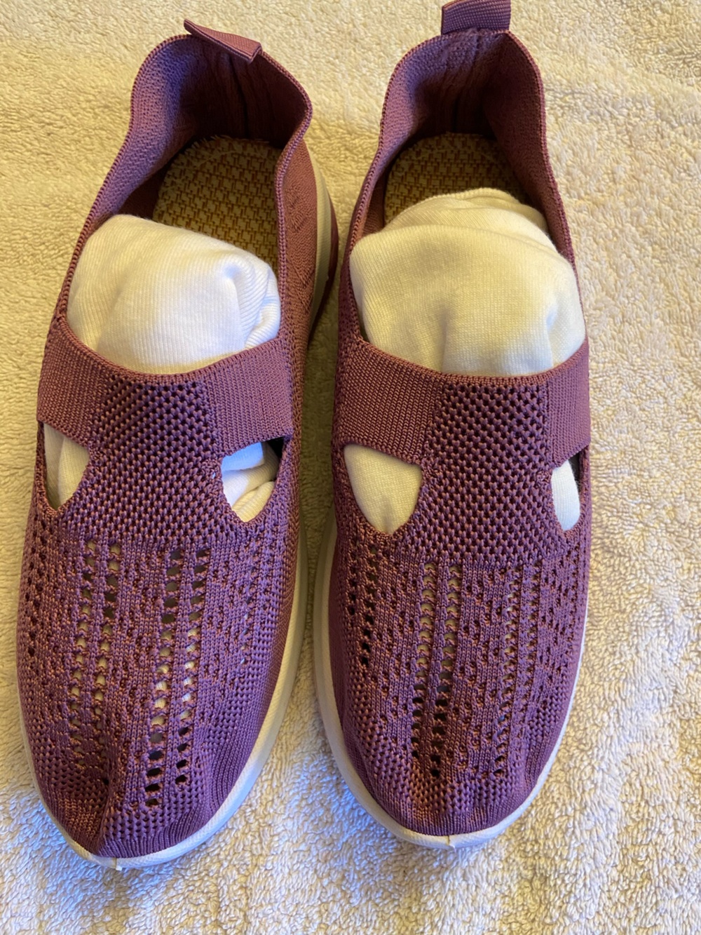 Knit Slip-On Sneakers in Dusty Mauve